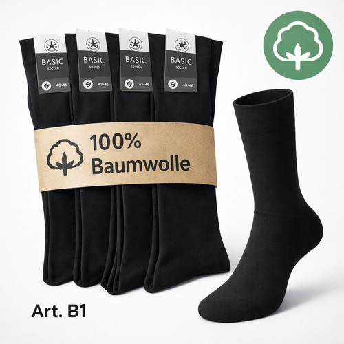 He.Baumwollsocken schwarz