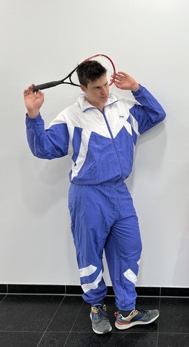 Trainingsanzug blau weiß - trainingsanzug, blau-weiß