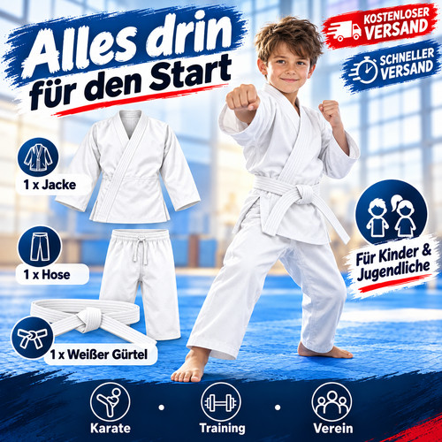 Karateanzug kinder 100 150 - karateanzug,