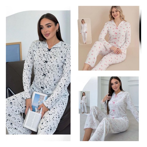 Damen pyjama schlafanzug - pyjama, lang
