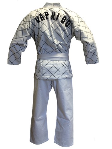 Hapkido anzug weiß mit rauten - mit,